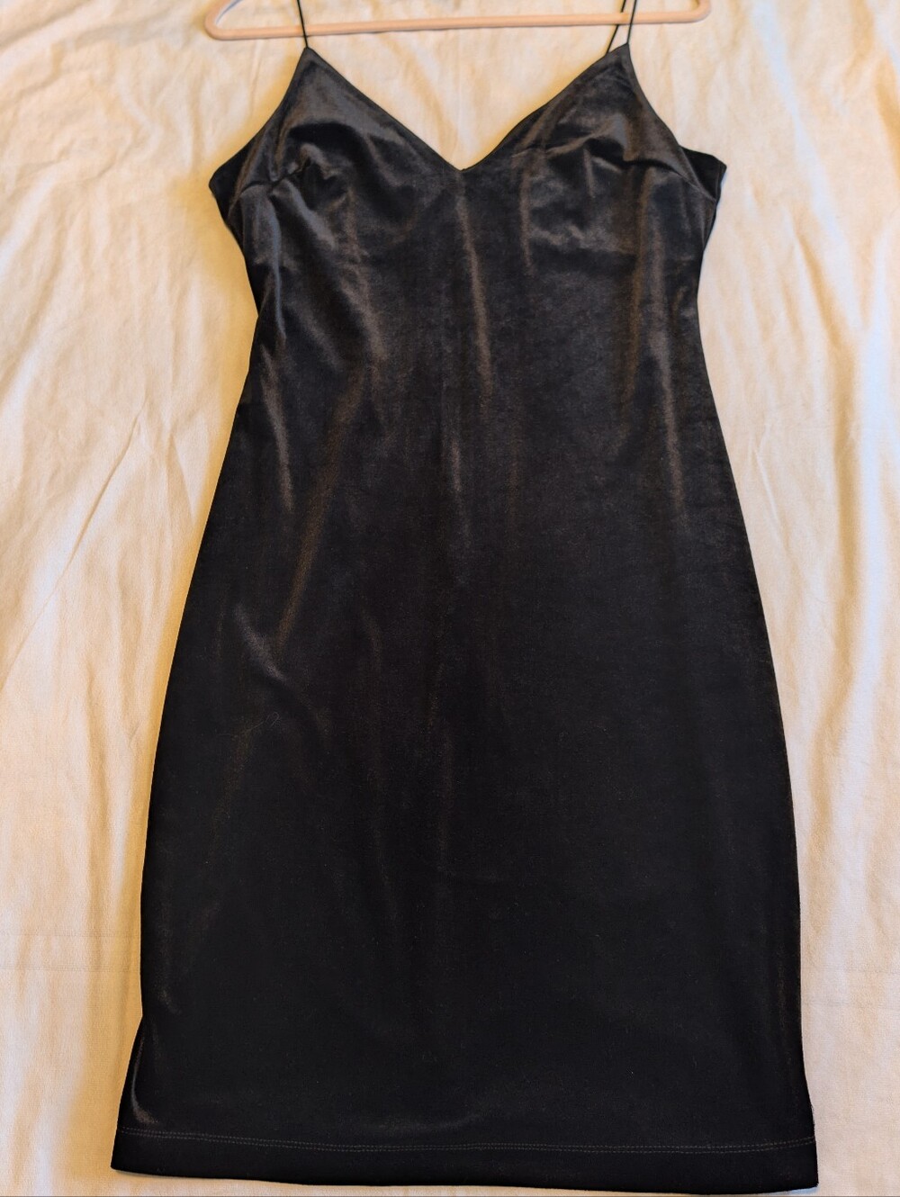 Vintage B. Smart Velvet Slip Mini dress sz L  LBD, 90s, Y2K, grunge, whimsigoth
